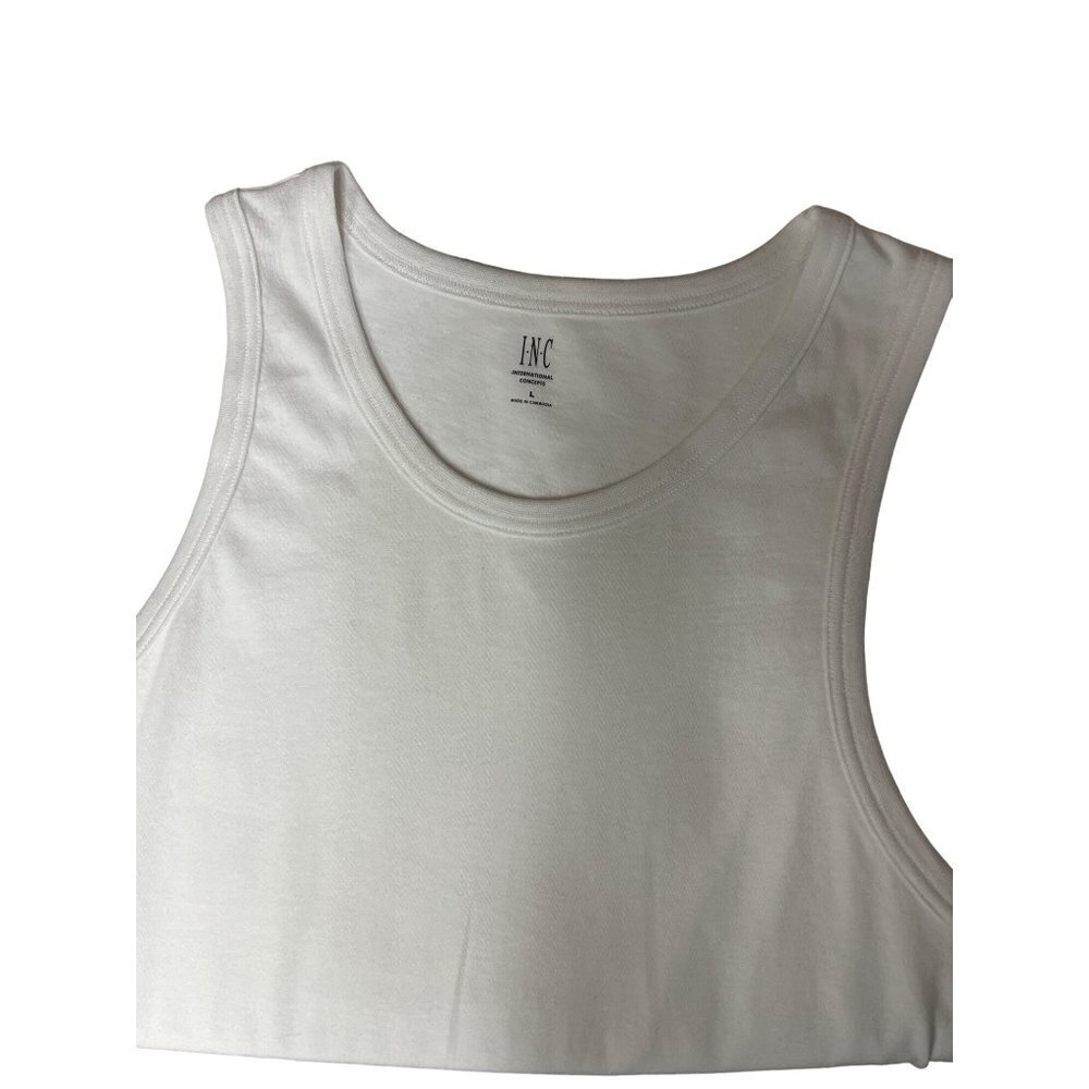 NEW INC International Concepts White Sleeveless Tank Top Shirt Men's Large - Picture 5 of 8